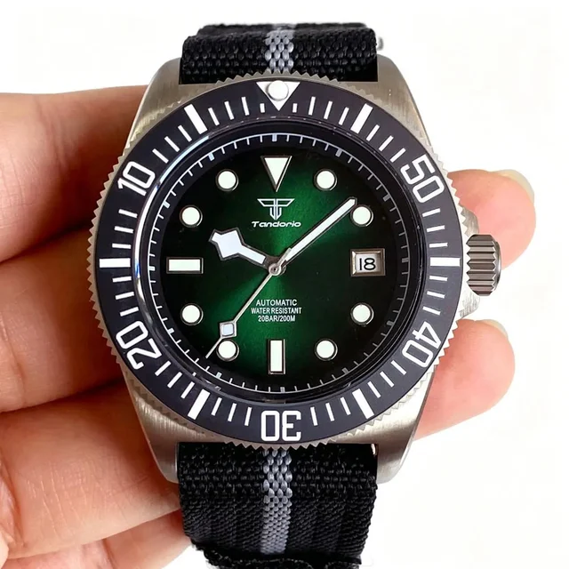 Tandorio Titanium Tactical Frog Watch FXD MOD TD267A MIYOTA 8215 PT5000 Sapphire Glass Lum