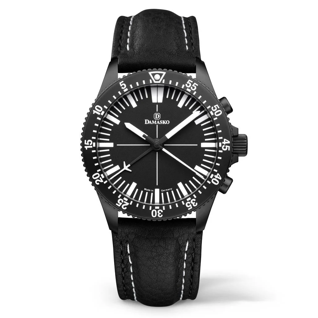 Damasko Black 42mm Chronograph with a Unique 60-Minute Stopwatch Function #DC80 DC80BK 42 mm kol saati