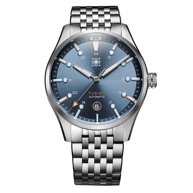 Second Hour Fusion Mk1 Watch with Denim Fire Dial #SEC-HOU-27 kol saati