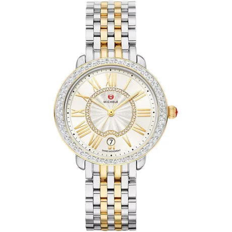 Michele Serein Mid Two-Tone 18K Gold Diamond Watch MWW21B000138 kol saati