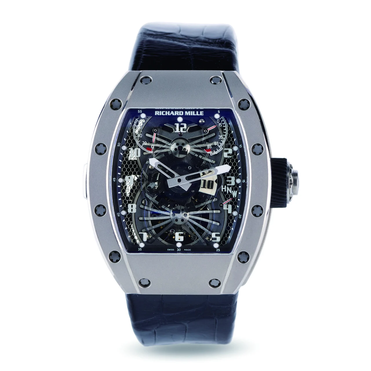 Richard Mille RICHARD MILLE REF. RM022, TOURBILLON AERODYNE DUAL TIME ZONE,18K WHITE GOLD kol saati