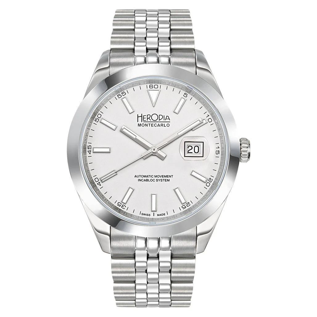 Herodia Monte Carlo Swiss Watch with Porcelain White Dial #HMONSDEWT.AC kol saati