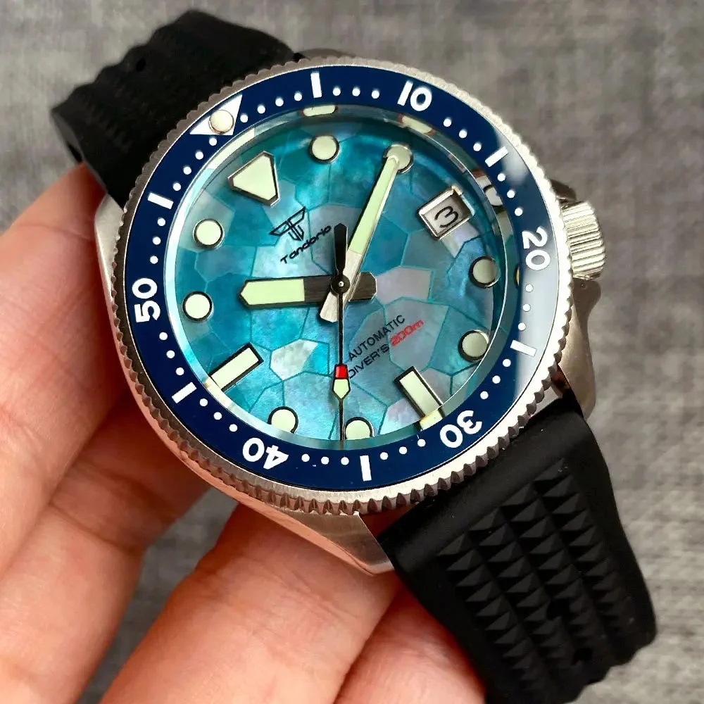 Tandorio Watch Mop Dial TD227M 20bar Diver Stainless Steel 3.8 Crown Sapphire 12000050921811901 37 mm kol saati