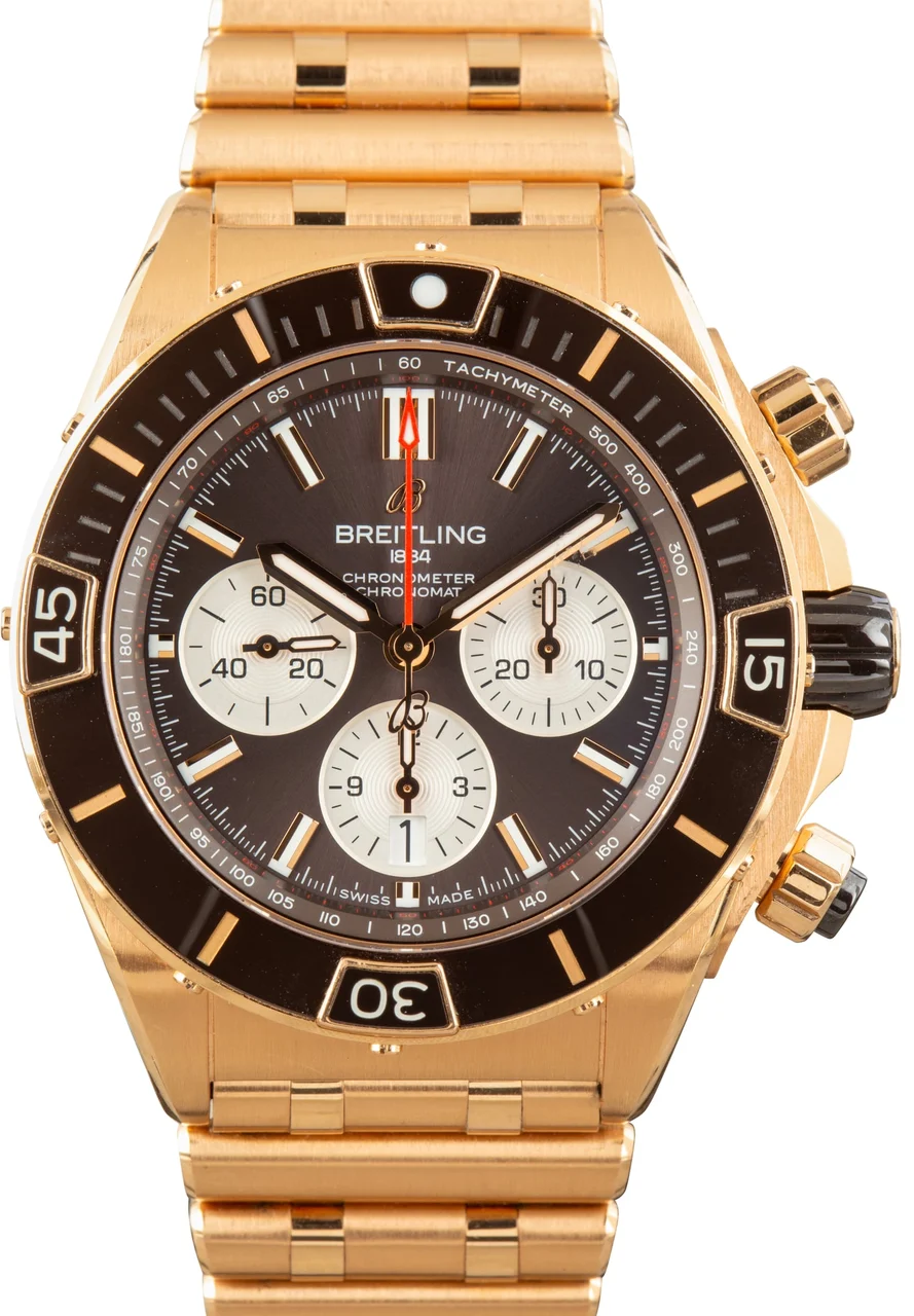 Breitling Super Chronomat B01 44 18k Red Gold RB0136E31Q1R1 44 mm kol saati