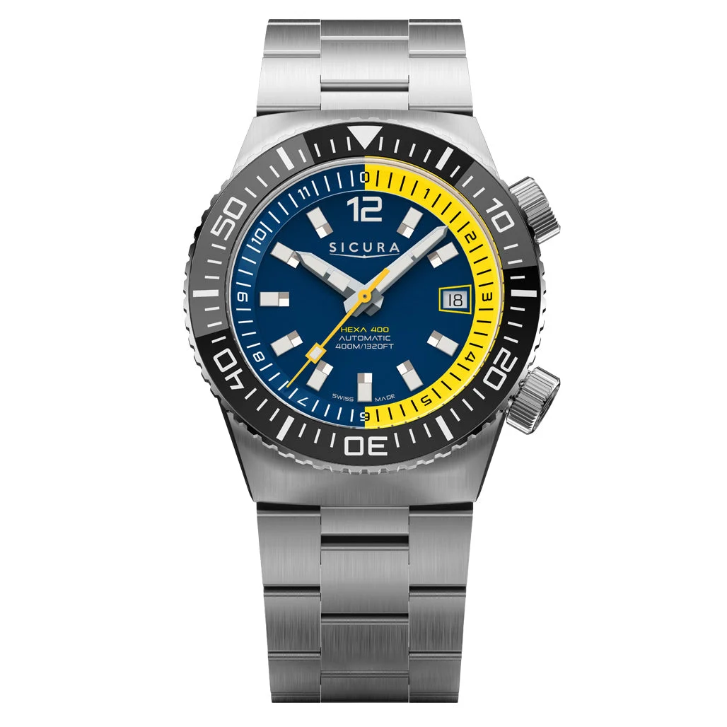 Sicura Hexa 400 Dive Watch with Blue Dial #H400.SS.A.40ATM.02.SS 40 mm kol saati
