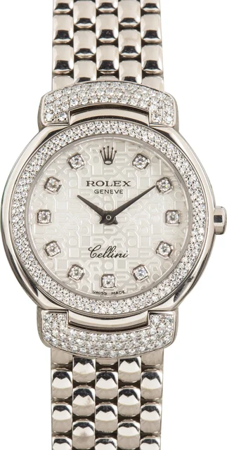 Rolex Cellini Ref 6673 White Gold kol saati