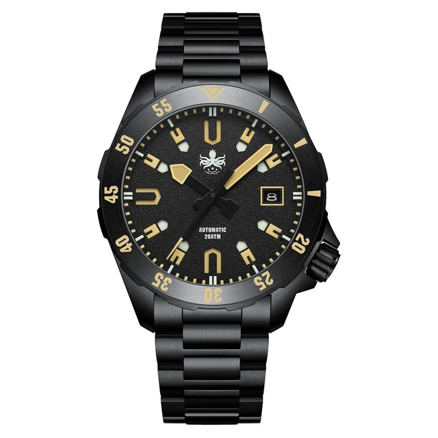 Phoibos APOLLO DLC 200M Automatic Diver With Matte Black Dial #PY056CX kol saati