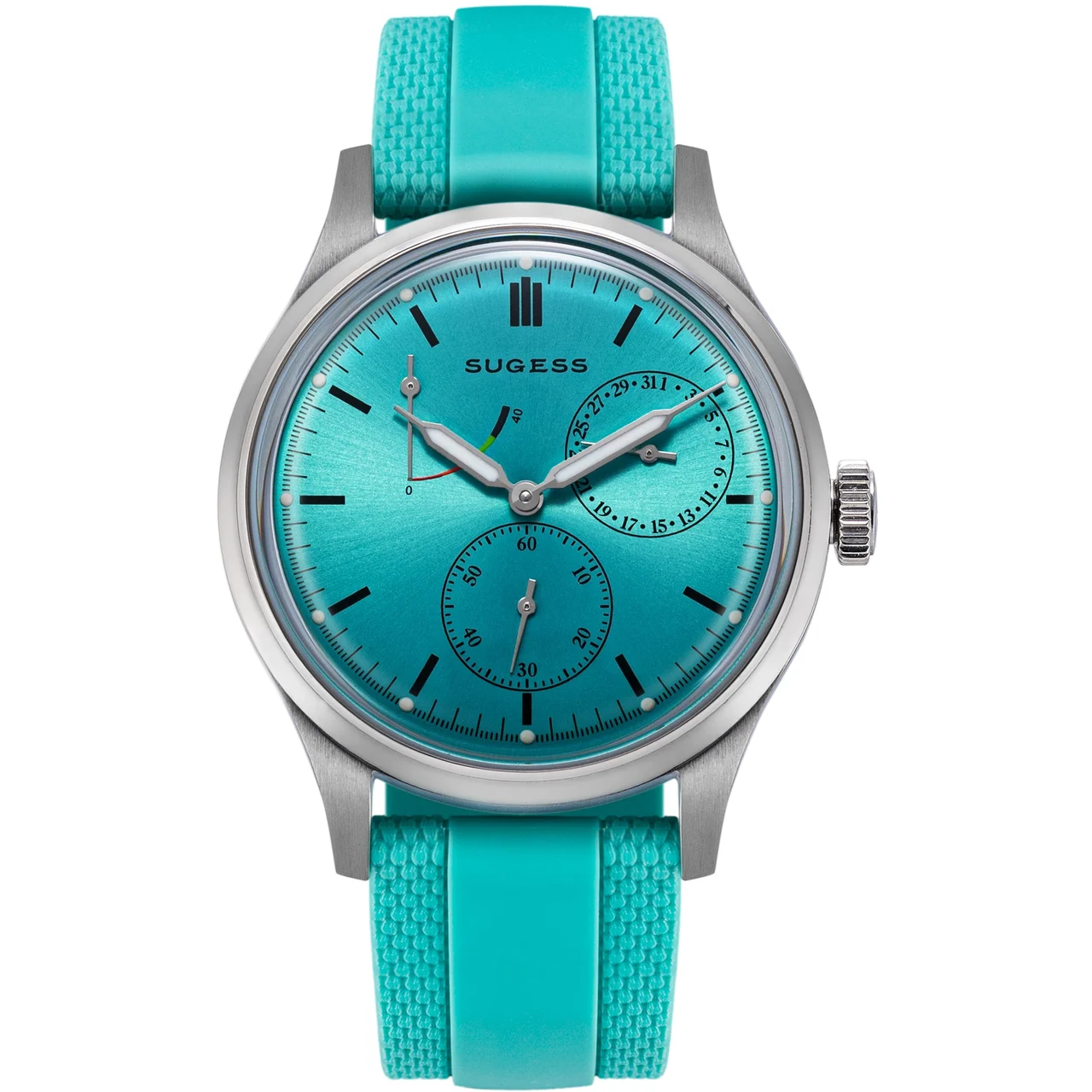 Sugess Sugess S458 蒂芙尼蓝 蒂芙尼蓝膠帶 40 mm kol saati