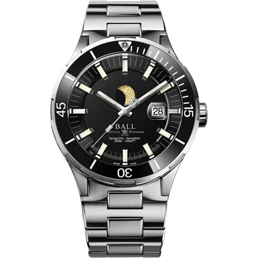 Ball Roadmaster Challenger Moonphase 43mm Black Dial on Bracelet DM3150B-S13J-BK 43 mm kol saati