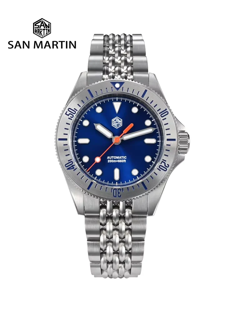 San Martin Original Design 38.8mm Upgrade Diver Watch Sunbur 39 mm kol saati