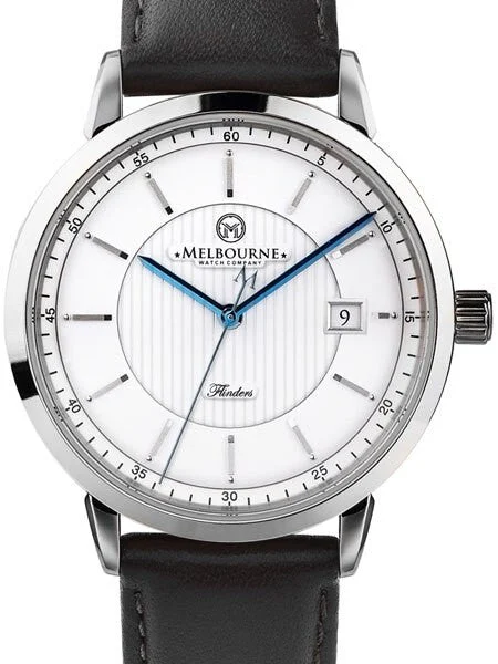 Melbourne Flinders Swiss Automatic Dress Watch with White Dial, Sapphire Crystal #FL.40.A.