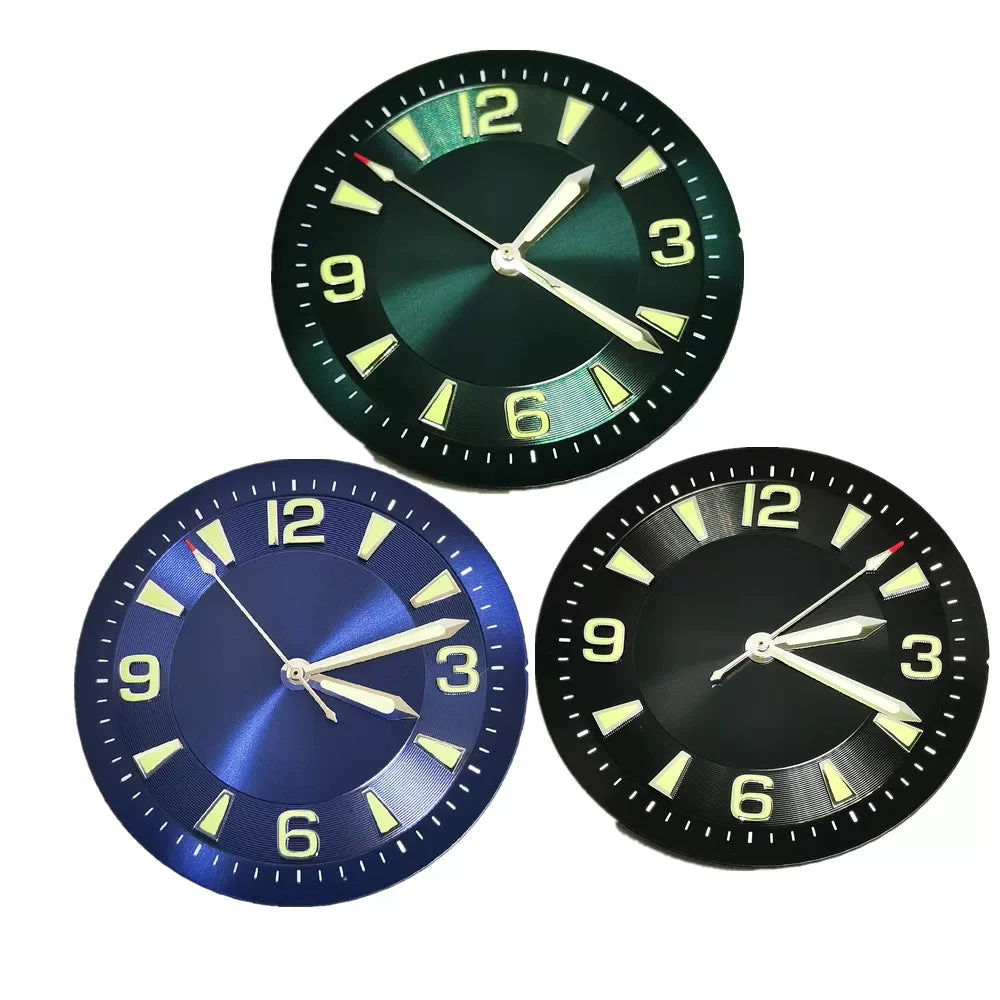 Tandorio dial and hands 36912 number for eta2824 miyota 8215 seiko NH35 movement green luminous 6099995890940 33.5 mm kol saati