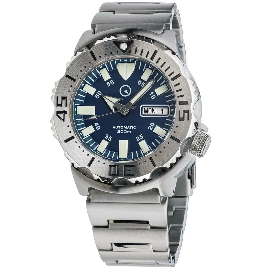 Islander Blue Dial Automatic Dive Watch with AR Double Dome Sapphire Crystal, and 120-click Bezel #ISL-60 47 mm kol saati