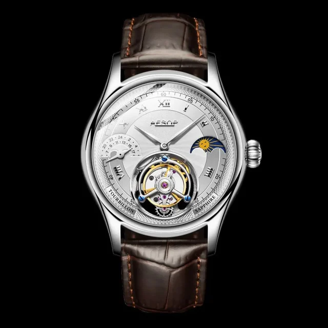 Tandorio Tourbillon Moon Phase Watch Aesop 7027 42MM Multi-Function Luxury Sapphire Watch