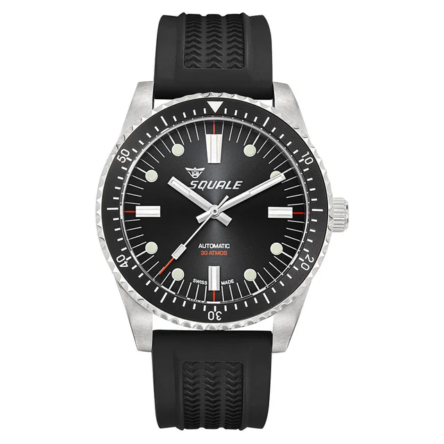 Squale Montauk 300M Swiss Automatic Diver with Black Sea Dial #MTK-21 kol saati