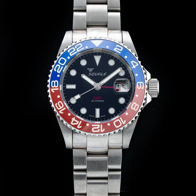 Squale GMT Blue/Red Bezel 210009N35286 kol saati