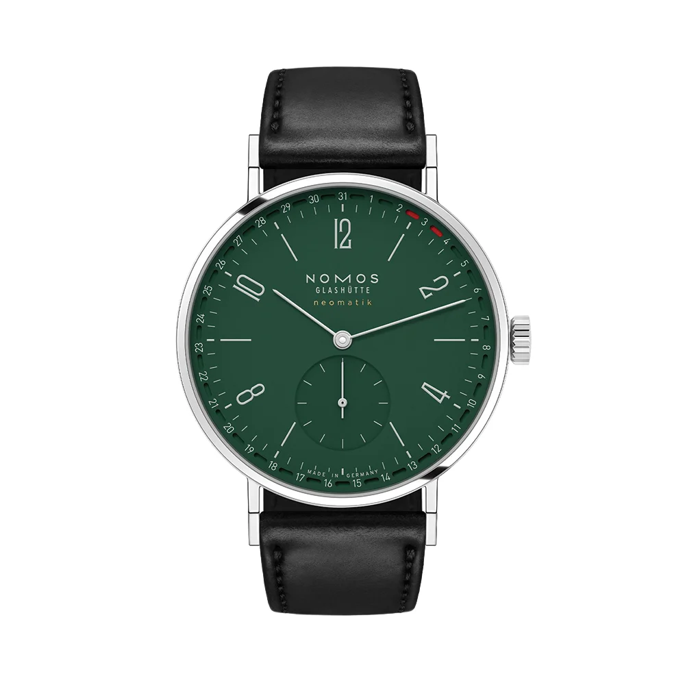 NOMOS Glashütte Tangente Neomatik Update 38.5mm - Forest Green on Leather Strap 148 38.5 mm kol saati