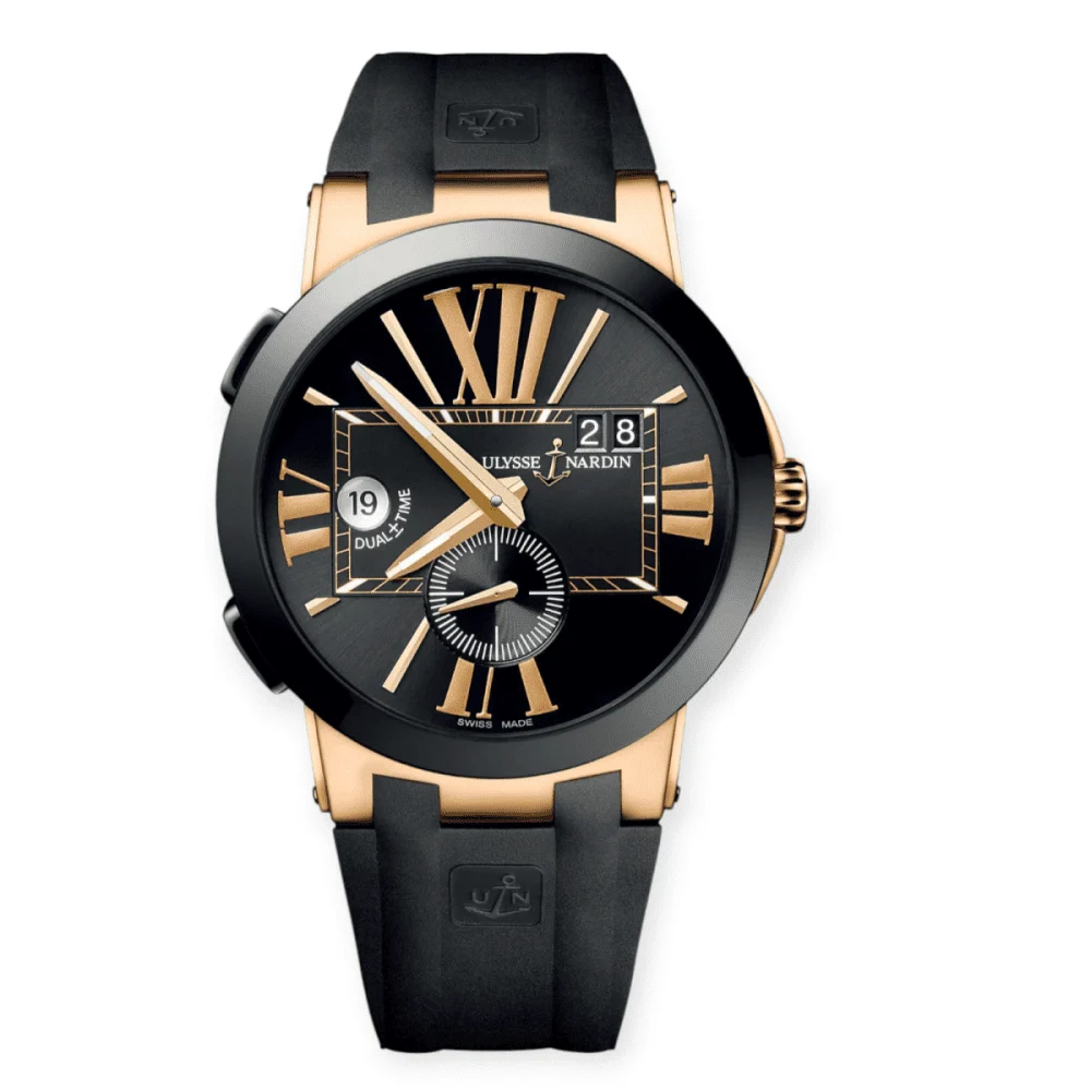 Ulysse Nardin Executive Dual Time Rose Gold 43mm 2 Pre-Owned Ulysse Nardin Executive Dual Time Rose Gold 43mm 2 43 mm kol saati