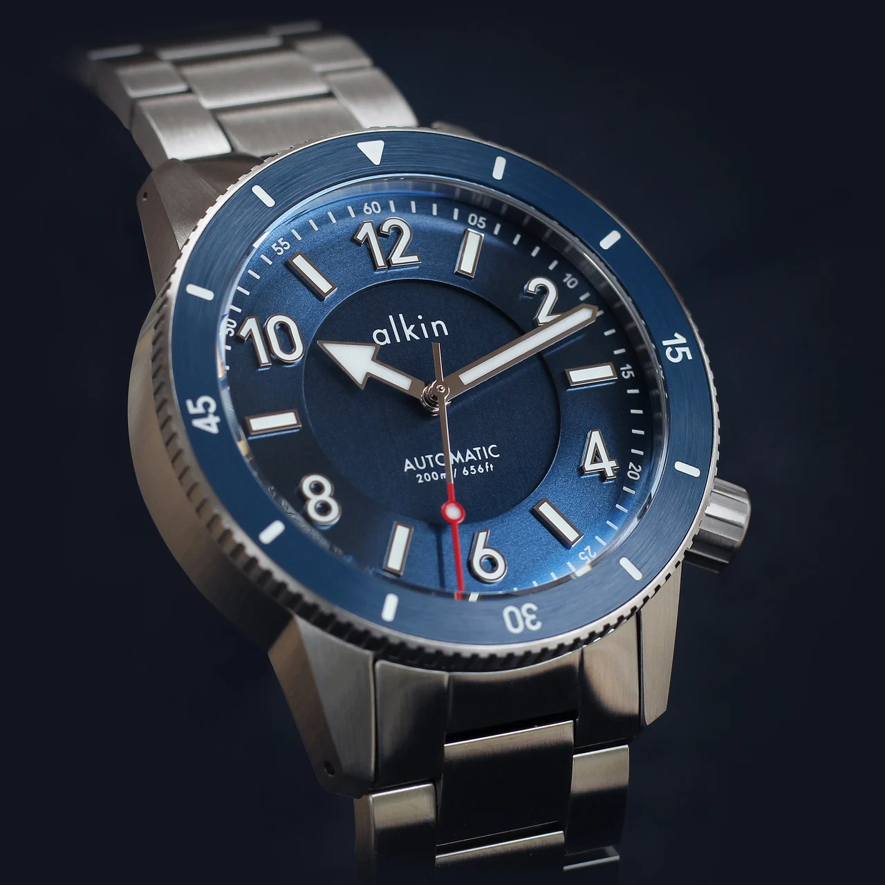 alkinwatches Model Three Special Edition - Blue Dial / SS Case 41 mm kol saati