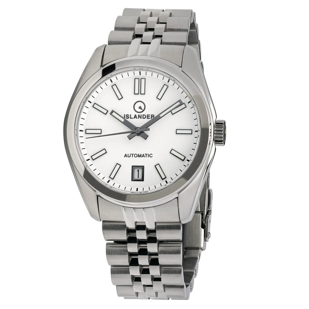 Islander Brookville Hi-Beat Automatic Dress Watch with White Dial #ISL-210 38 mm kol saati