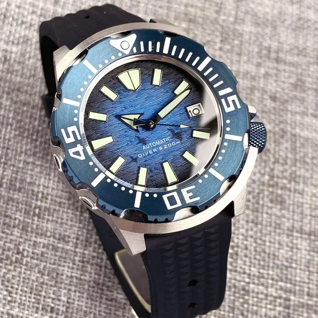 Tandorio Monster 42mm 20ATM NH36A Diving Automatic Sapphire TD261 14:200005100#silver beze