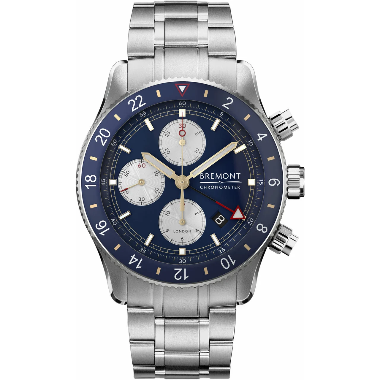 Bremont Supermarine Chronograph Blue Dial on Bracelet SMARINECHRONO-BL-B 43 mm kol saati