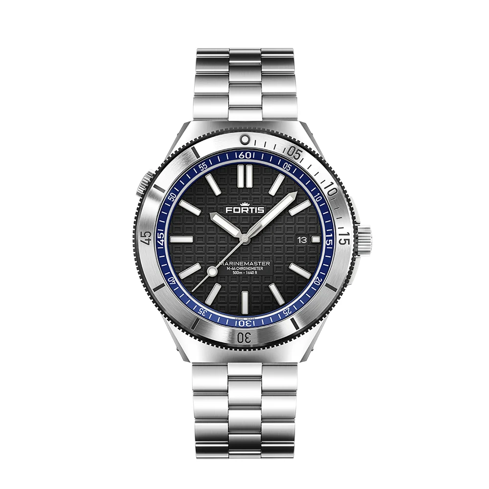 Fortis Marinemaster M-44 Ocean blue on block bracelet Fortis • Marinemaster M-44 Ocean blue on block bracelet 44 mm kol saati
