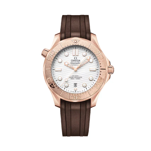 OMEGA Seamaster Diver 300M Sedna™ Gold 42mm - White on Rubber Strap O21052422004001 kol sa