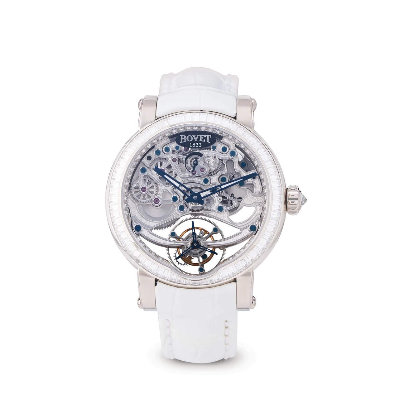 Bovet BOVET, REF. R041002-SB1SD5, DIMIER RECITAL 0, SKELETON TOURBILLON, 18K WHITE GOLD AND DIAMONDS kol saati