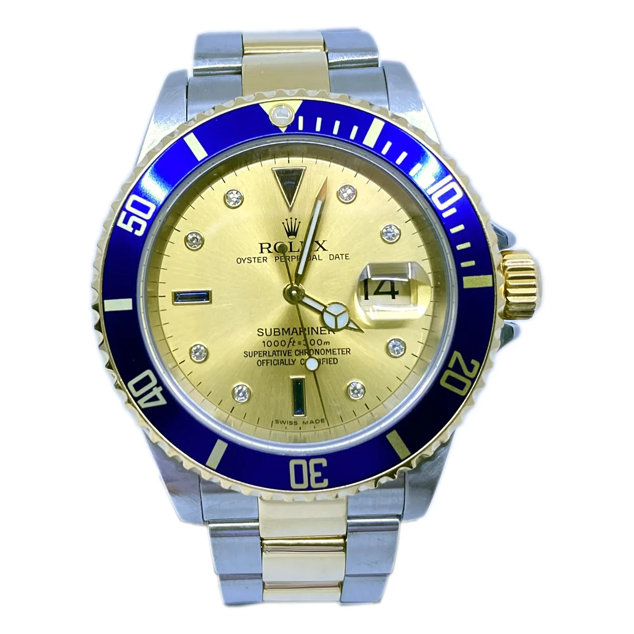 Rolex Submariner 16613 Two Tone Champagne Dial 210000014042 kol saati