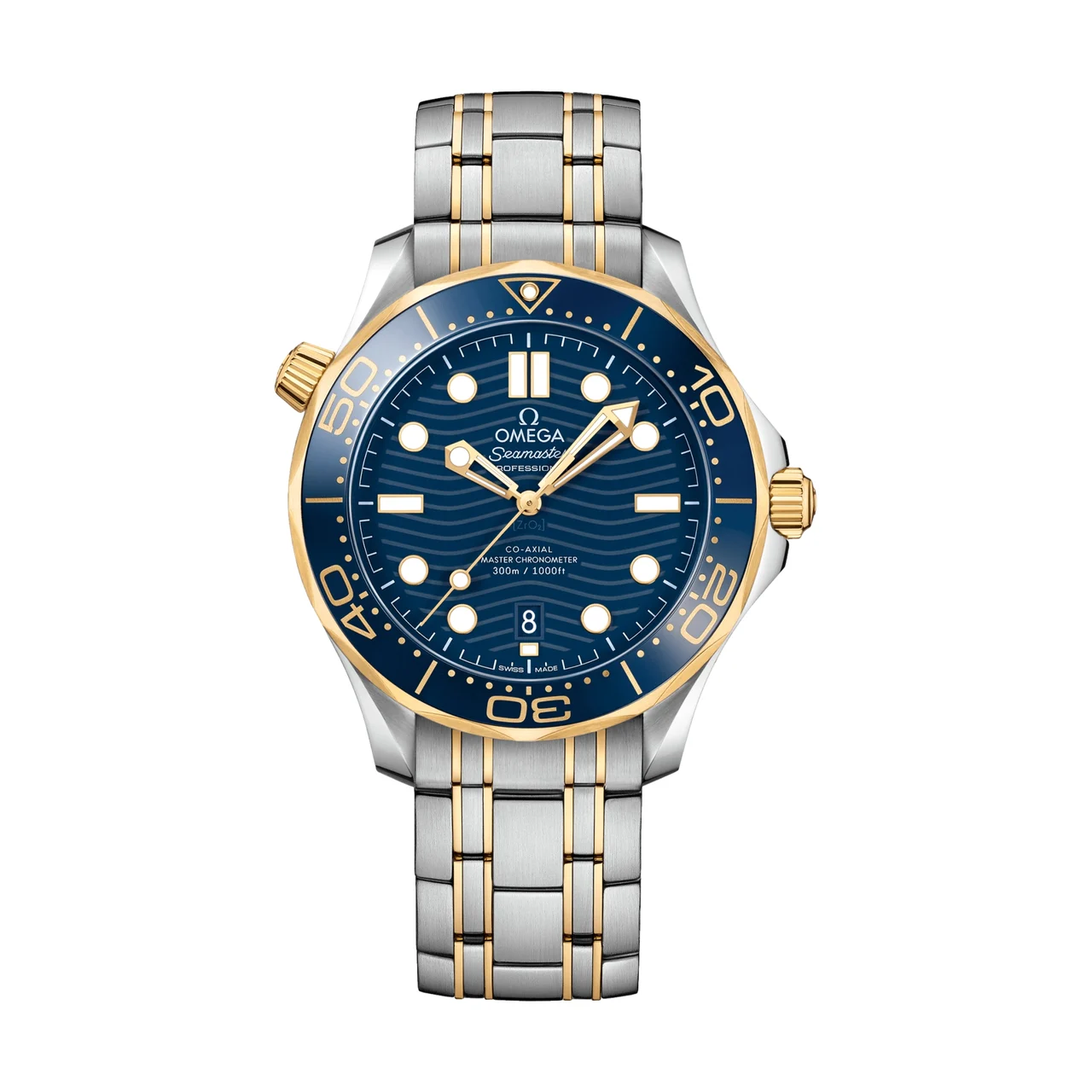 OMEGA Seamaster Diver 300M Steel Gold 42mm - Blue on Bracelet O21020422003001 42 mm kol saati