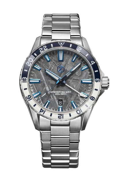 Zelos Spearfish GMT Meteorite kol saati