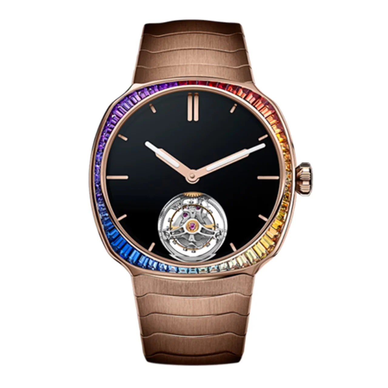 H. Moser & Cie. - Moser & Cie. Armbanduhr Streamliner Tourbillon Rainbow 750 R 40 mm kol saati