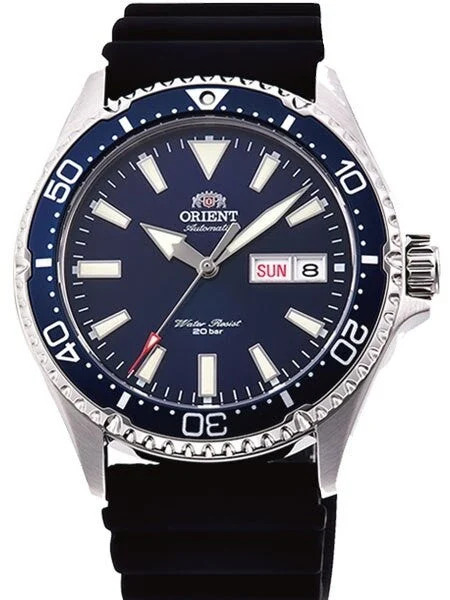 Orient Kamasu Blue Dial Automatic Dive Watch with Sapphire Crystal #RA-AA0006L19A kol saat