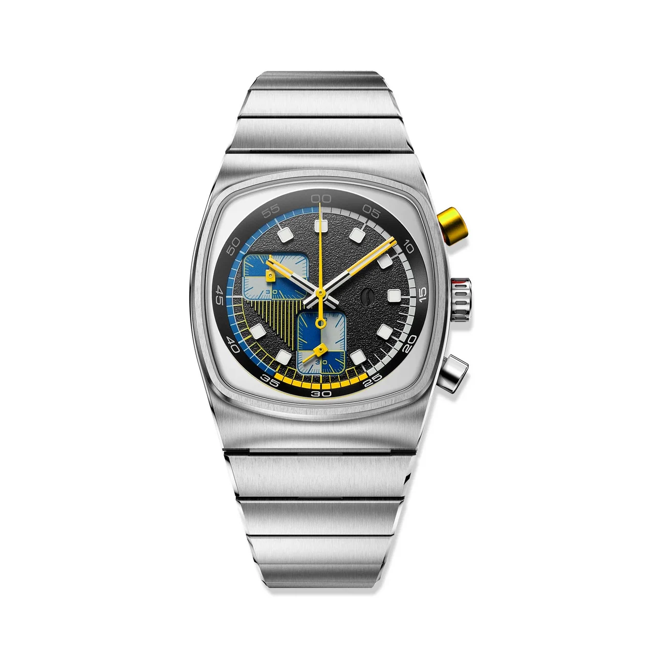 Brew Watches Super Metric - Royal Blue Chronograph Watch MTRC-NVY-YLW 36 mm kol saati