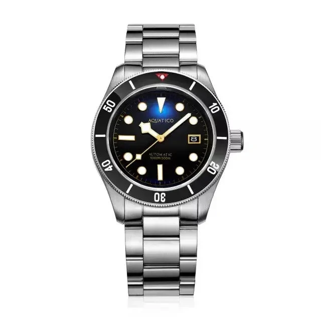 AQUATICO Sea Star V2 Black Dial Ceramic Bezel Snowflake Hand 42 mm kol saati