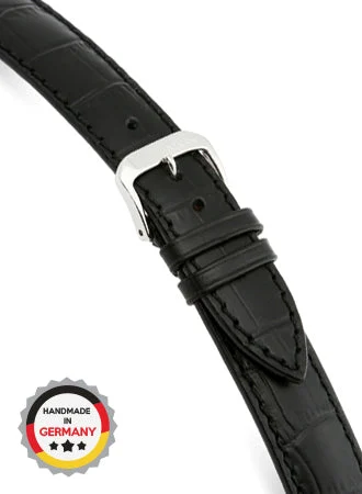 RIOS Grained Leather Louisiana - Black - Alligator Grained 5013/RI kol saati