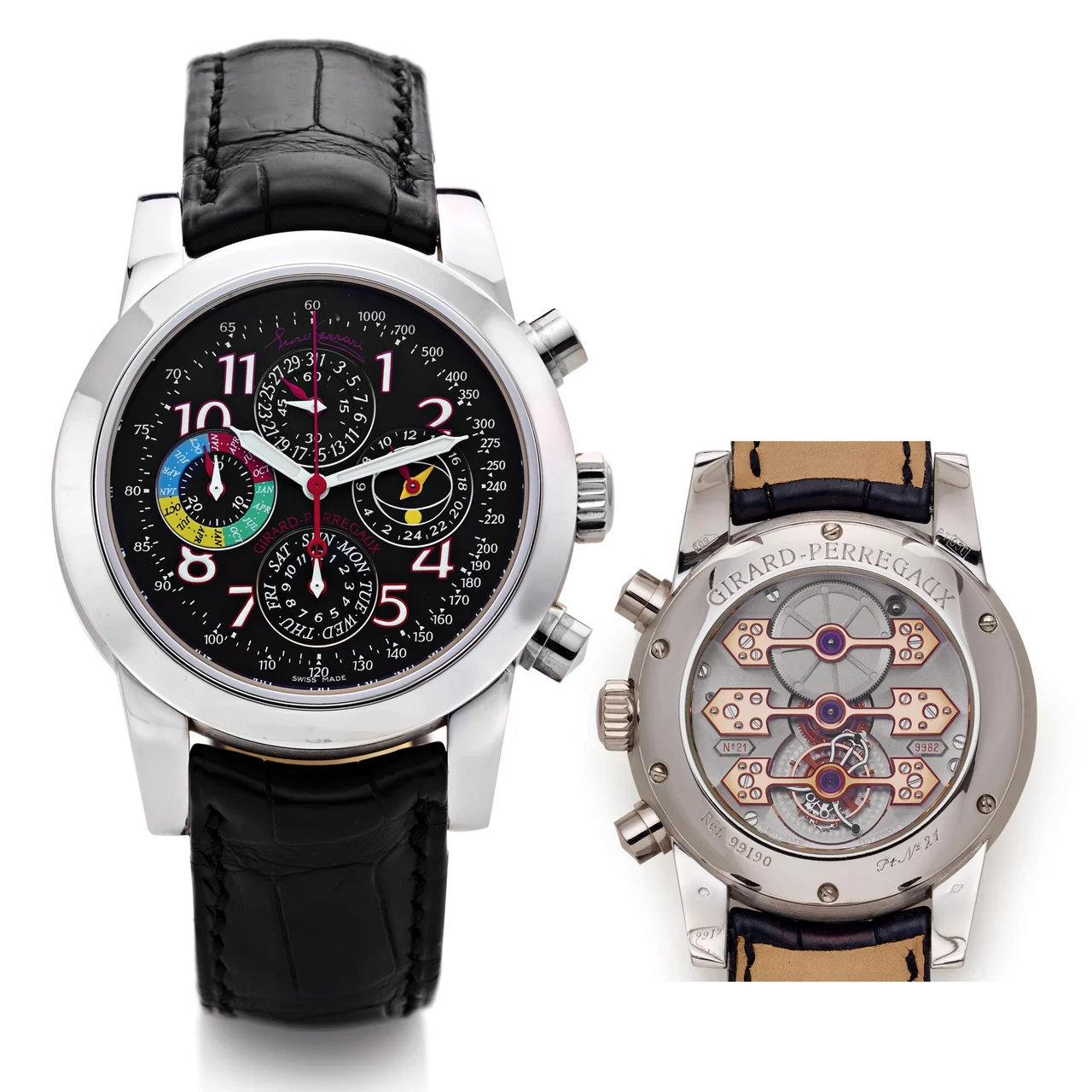 Girard-Perregaux Girard Perregaux Tribute To Enzo Ferrari Platinum Three Golden Bridges 99190 kol saati