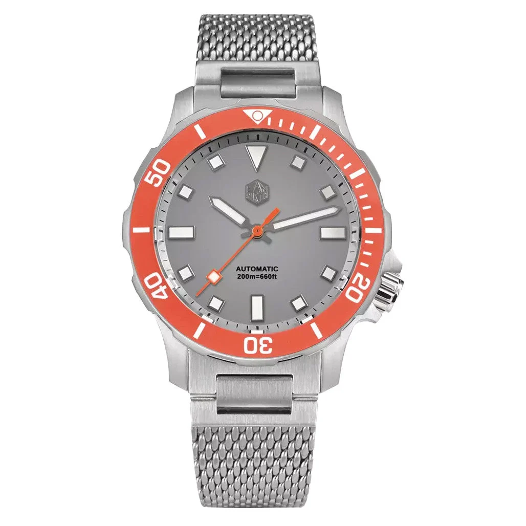 San Martin Watches San Martin 39.5mm Automatic Dive Watch with Grey Dial #SN085-A 39.5 mm kol saati