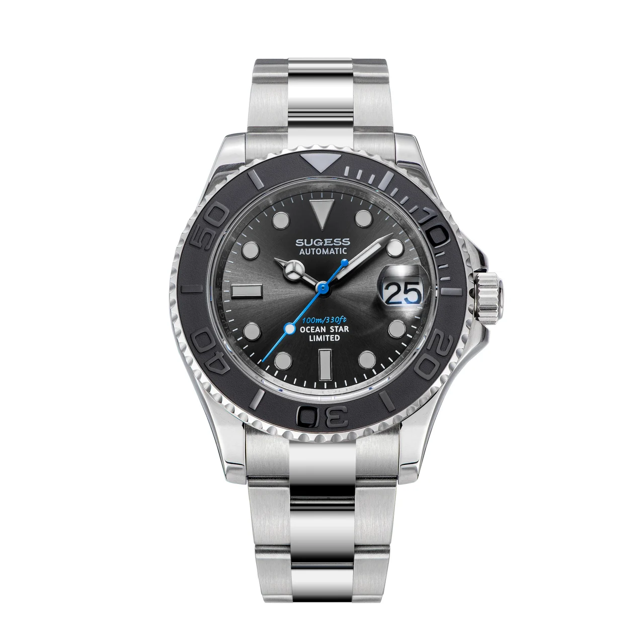 Sugess Ocean Star S450 YM Diver Watch NH35 Ceramic Bezel Black Dial 40 mm kol saati