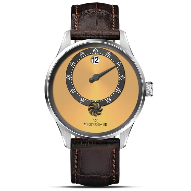 Meistersinger Panthero Jumping Hour Sunburst Golden Yellow PTJH935 kol saati