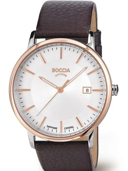 Boccia Quartz Watch with 40mm Titanium Case and a Sapphire Crystal #3557-04 40 mm kol saati