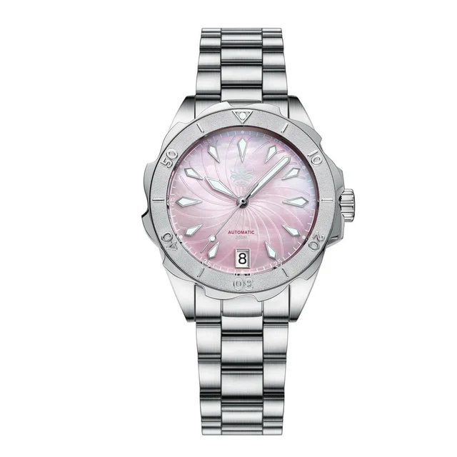 Phoibos Sea Nymph 200M Diver with Sakura Pink Dial #PY038D kol saati