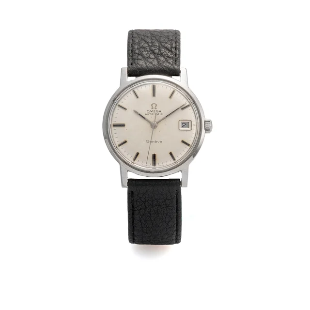 OMEGA Ref. 166.070, self-winding, centre-seconds, date, silver dial; “Genève”; stainless s