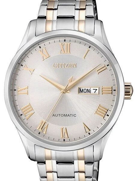 Citizen Automatic Silver Dial Watch with Two-Tone Bracelet #NH8366-83A 41 mm kol saati