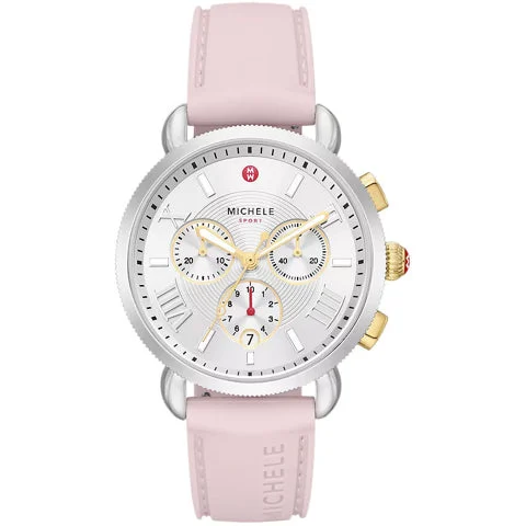 Michele Sporty Sport Sail Two-Tone Peony Silicone Watch MWW01P000023 kol saati