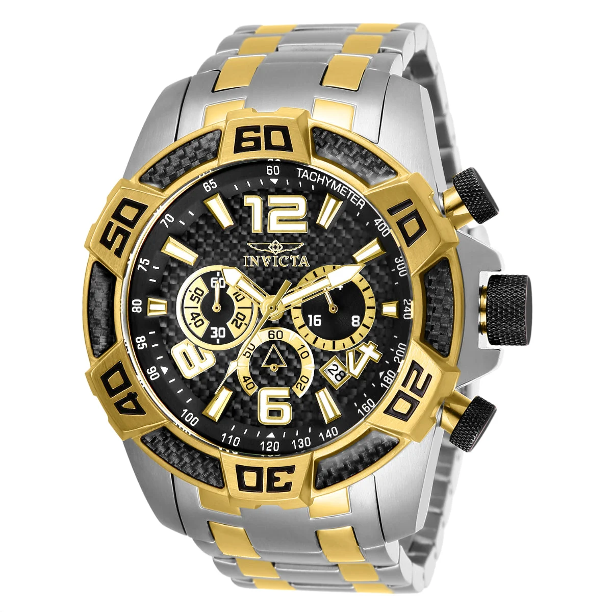 Invicta Pro Diver SCUBA Watch - 50mm, Steel, Gold (25856) 50 mm kol saati