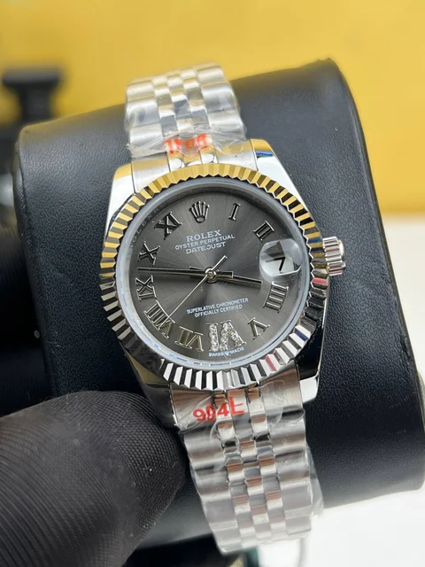 Rolex Date Just Grey Roman Diamond Dial 31mm – Automatic kol saati
