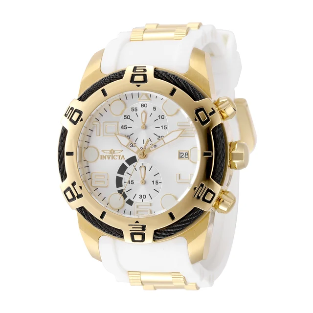 Invicta Bolt Nexus X Watch - 50mm. White. Gold (50583) kol saati
