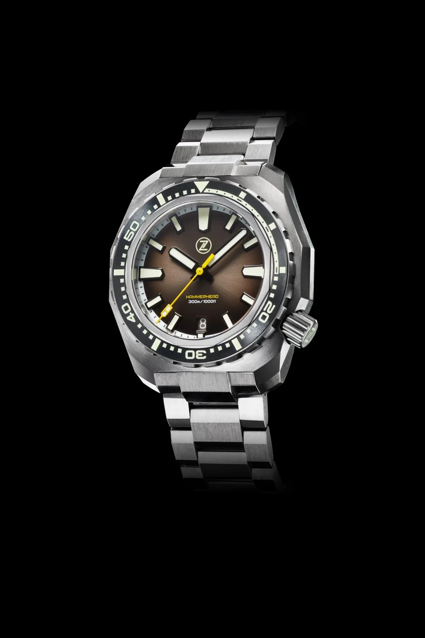 Zelos Hammerhead V3 300m Steel Vintage Black 22 mm kol saati
